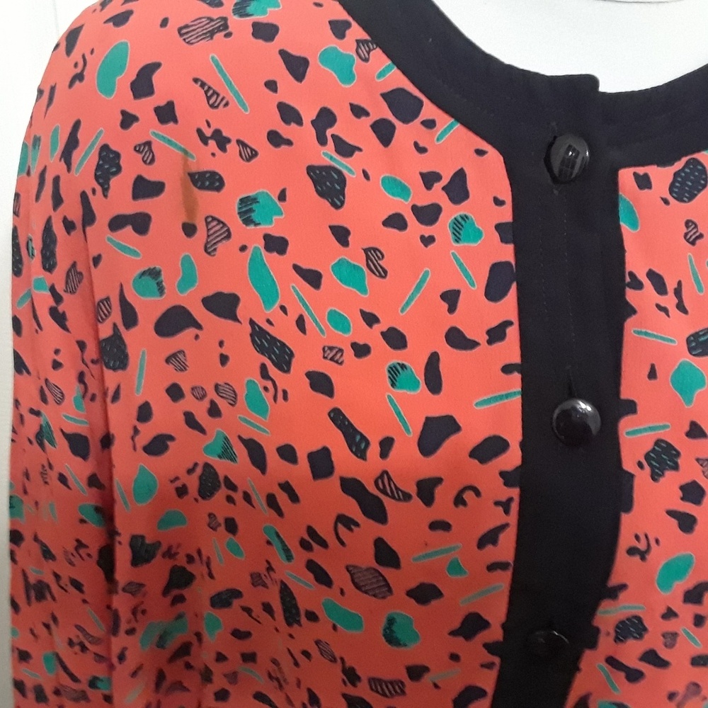 Rare Givenchy En Plus Orange Geometric Dress Vtg - Picture 2 of 4